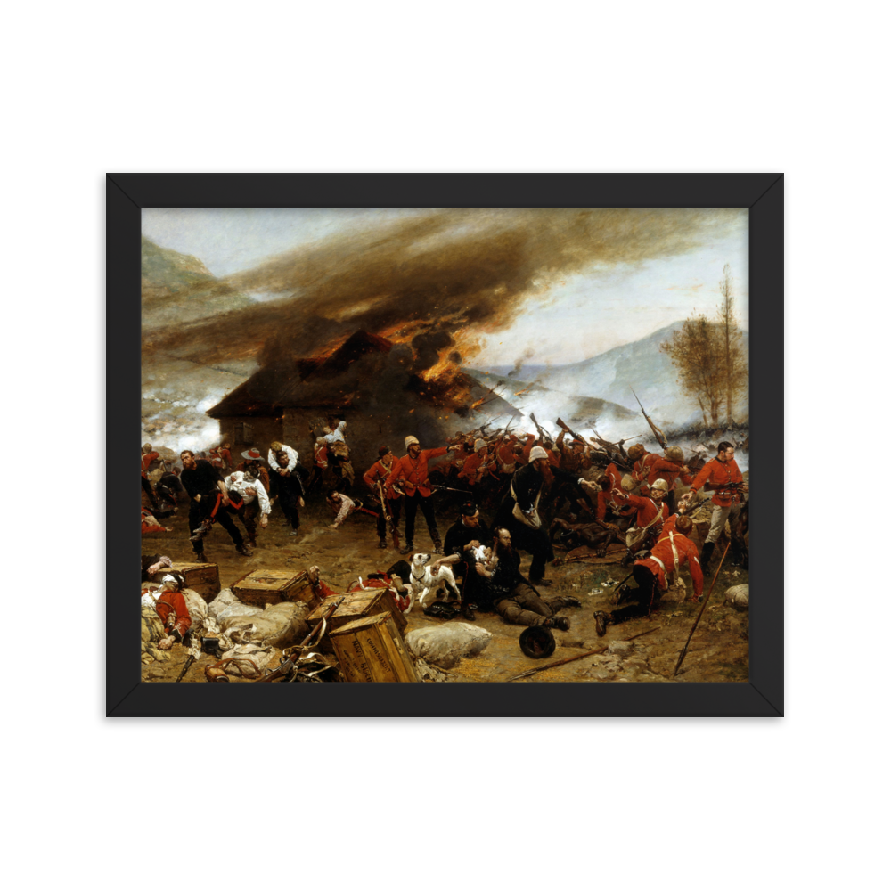 Defence of Rorke's Drift Painting by Alphonse De Neuville (Framed)