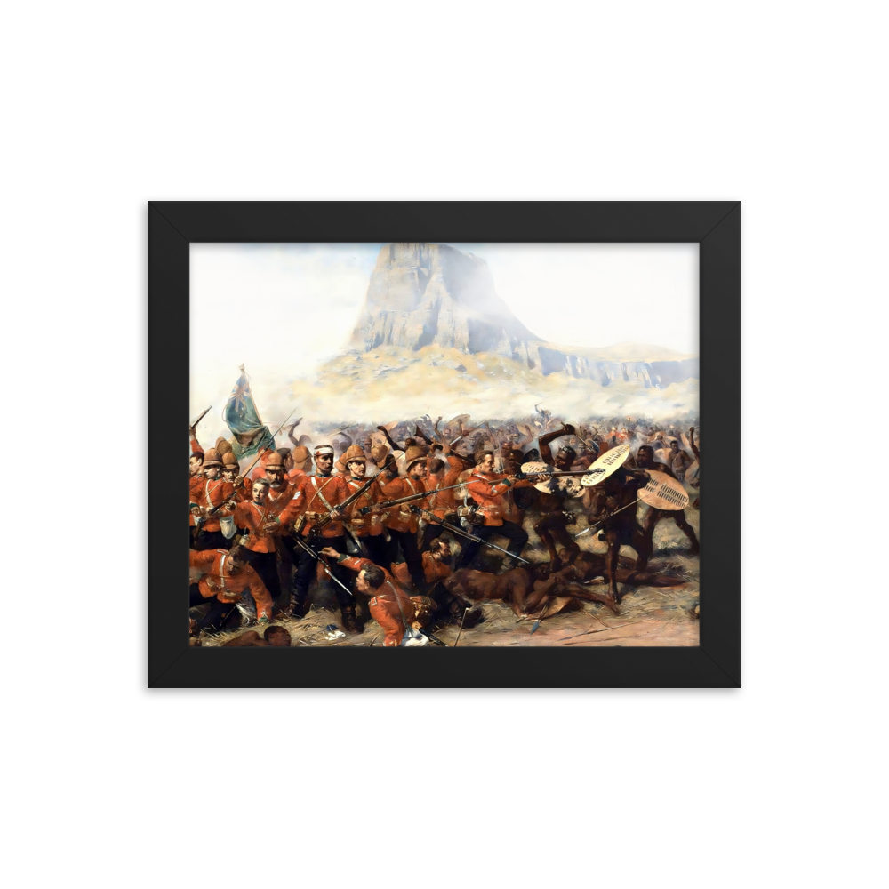Battle of Isandlwana Victorian Painting by Charles Fripp (Framed)