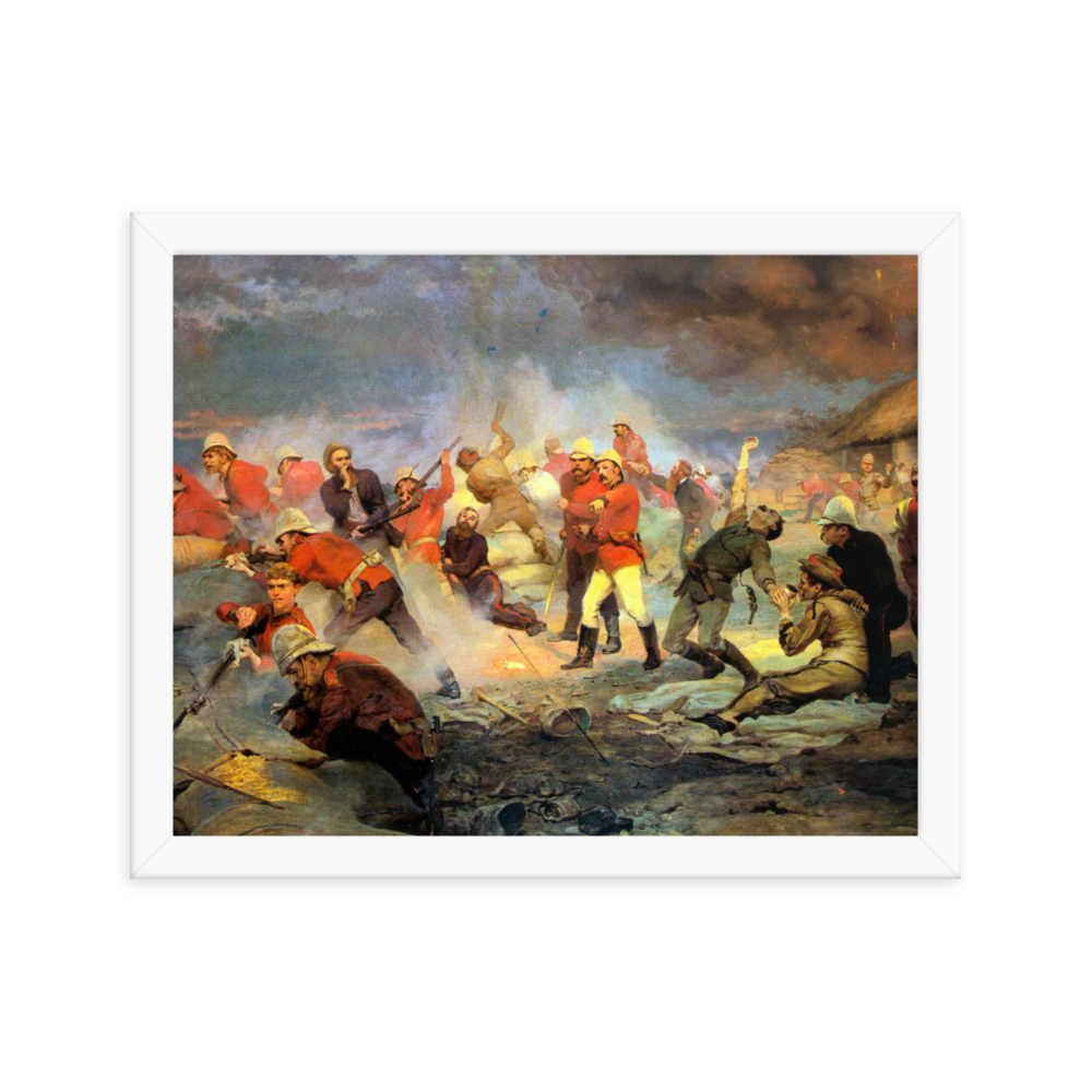 Defence of Rorke's Drift Painting - 1880 (Framed)