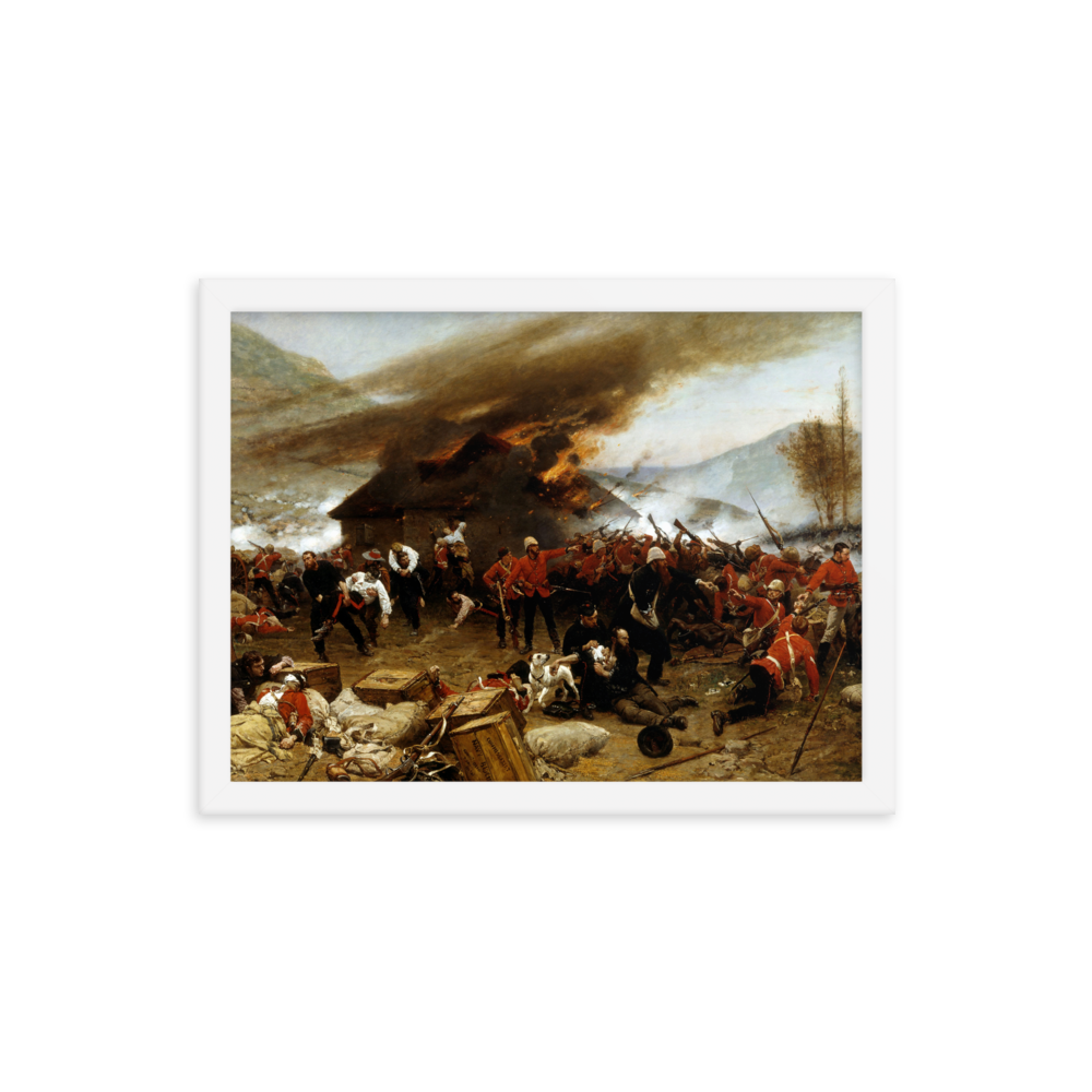 Defence of Rorke's Drift Painting by Alphonse De Neuville (Framed)
