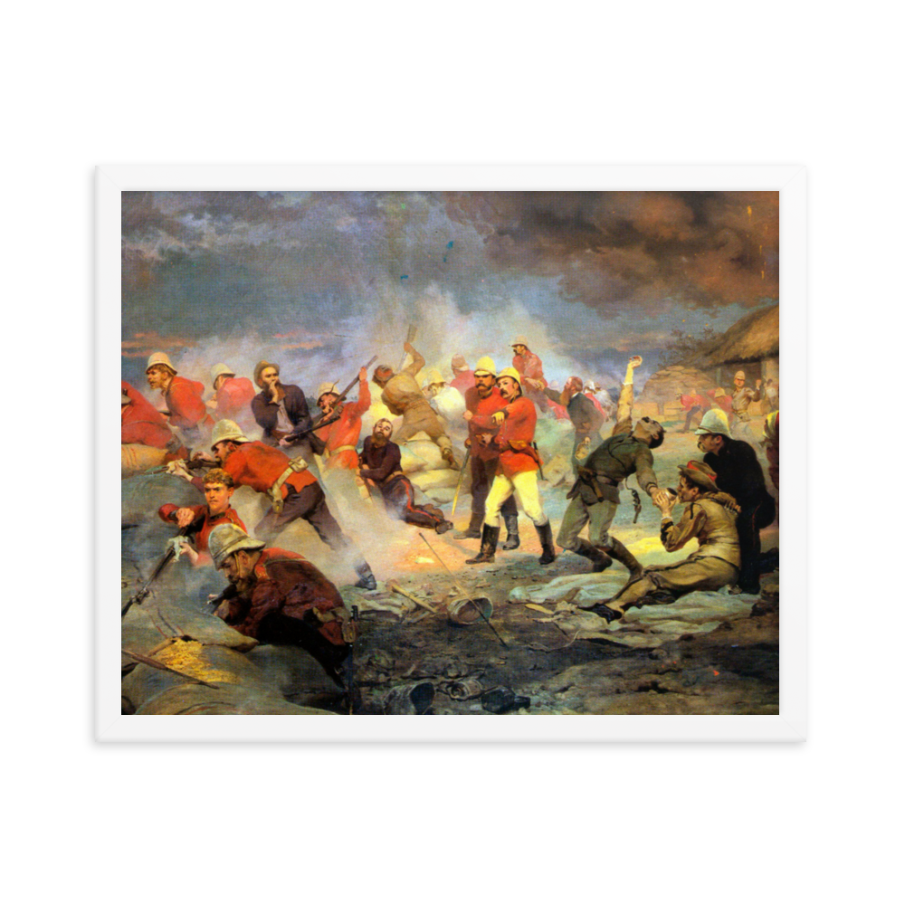 Defence of Rorke's Drift Painting - 1880 (Framed)