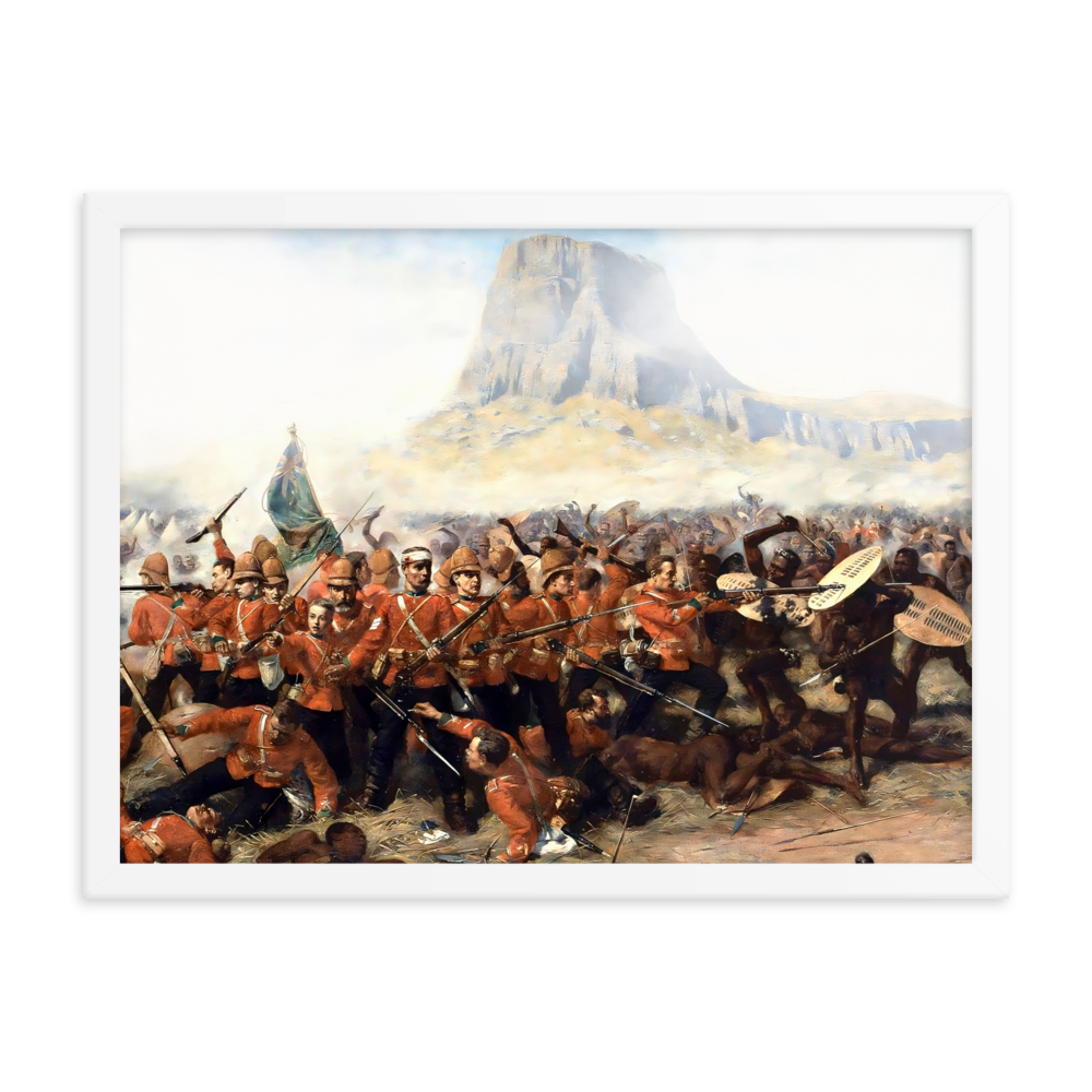 Battle of Isandlwana Victorian Painting by Charles Fripp (Framed)