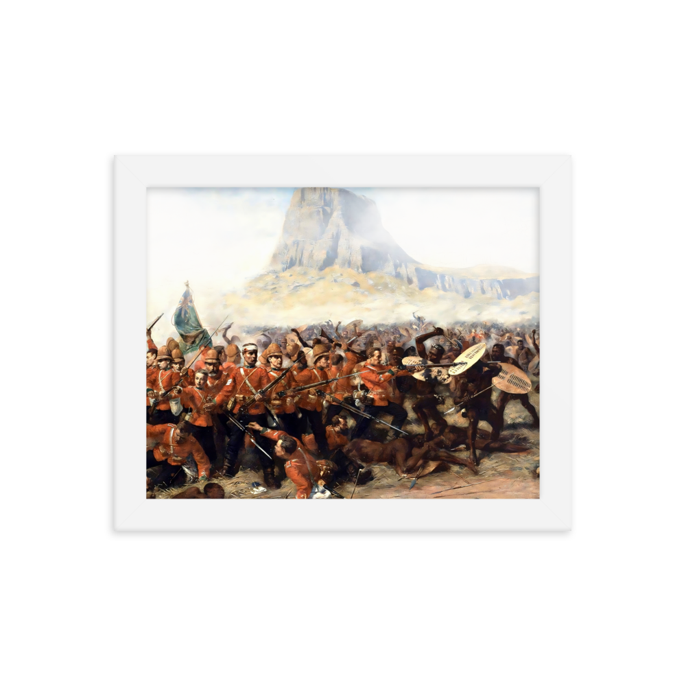 Battle of Isandlwana Victorian Painting by Charles Fripp (Framed)
