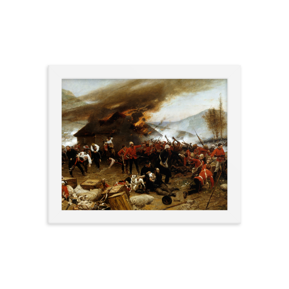 Defence of Rorke's Drift Painting by Alphonse De Neuville (Framed)