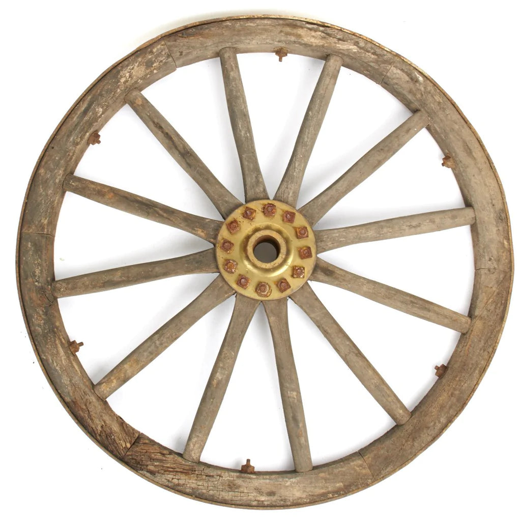 Original British Victorian Era Cannon Wagon Wooden Wheel- 36 Inch Diameter