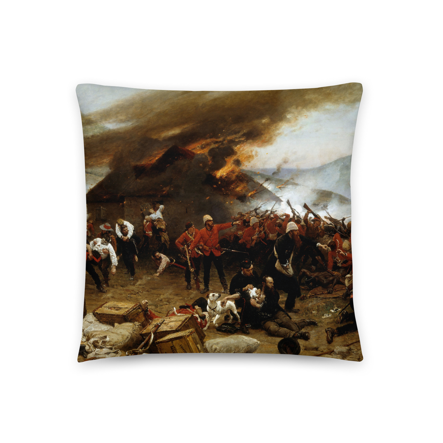 The Defence of Rorke's Drift - Alphonse de Neuville (Premium Pillow)