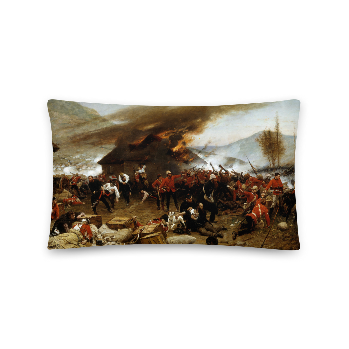 The Defence of Rorke's Drift - Alphonse de Neuville (Premium Pillow)