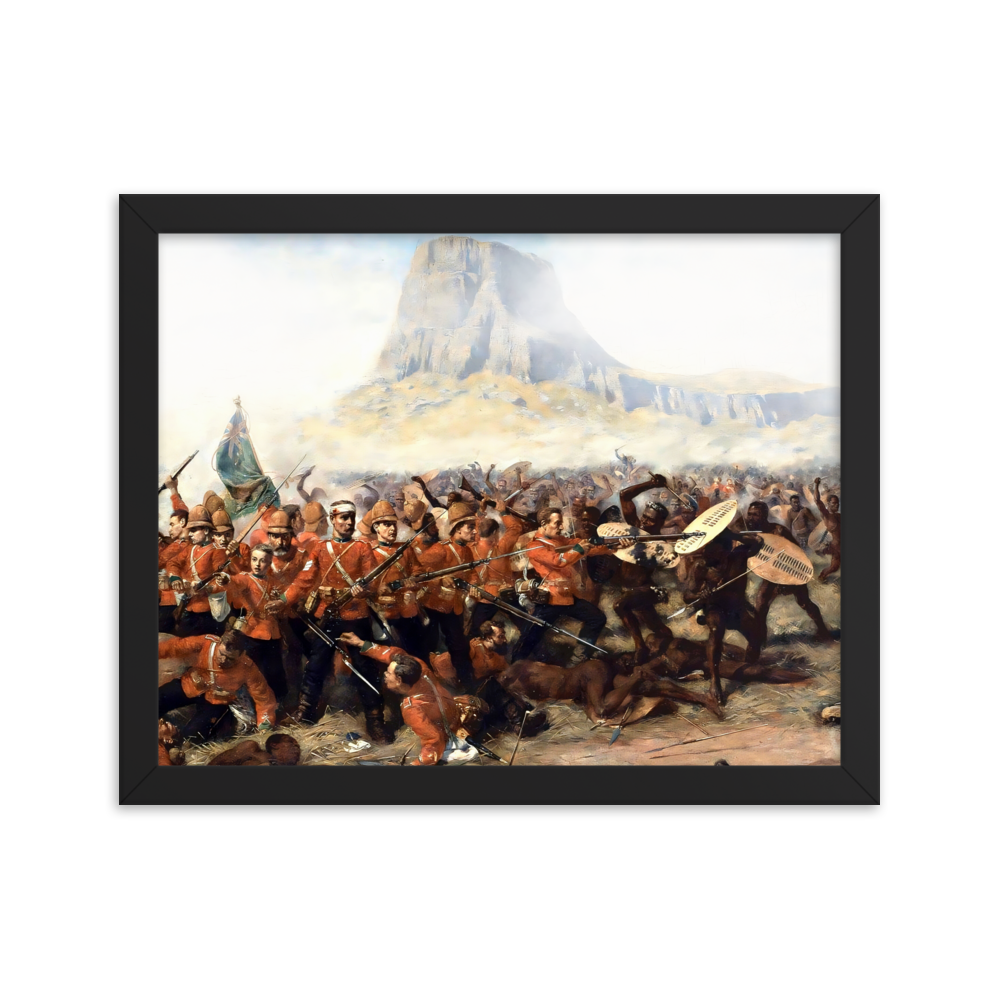 Battle of Isandlwana Victorian Painting by Charles Fripp (Framed)