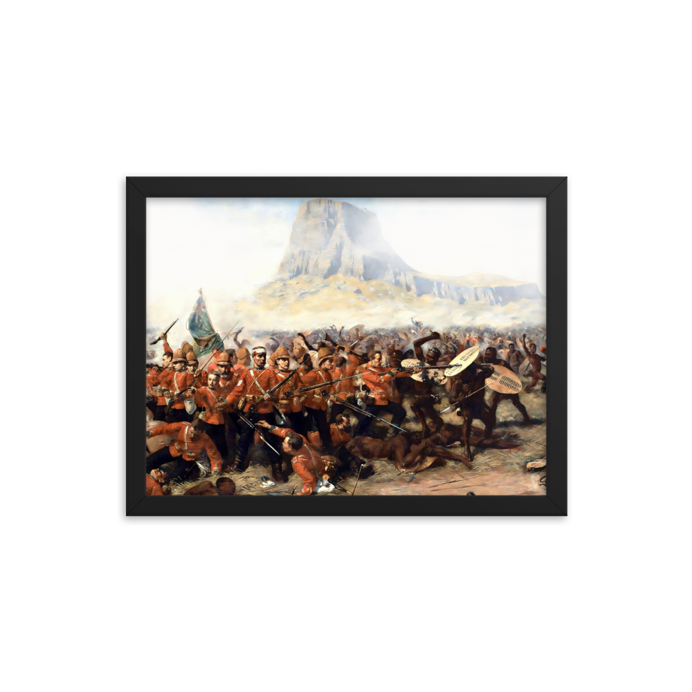 Battle of Isandlwana Victorian Painting by Charles Fripp (Framed)