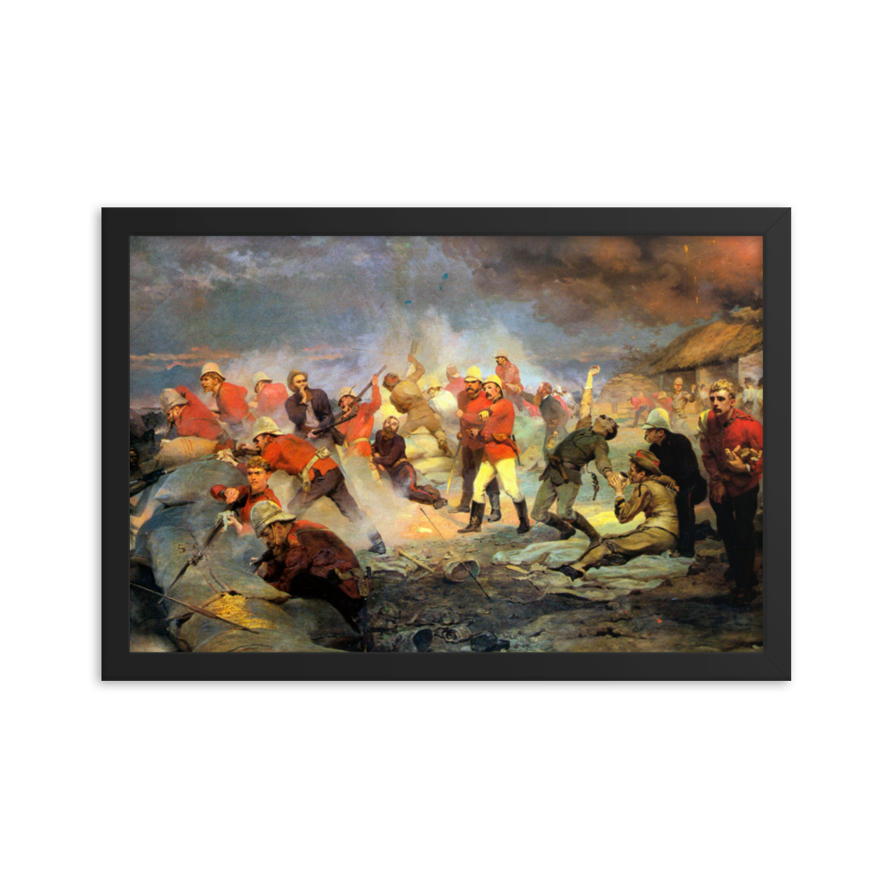 Defence of Rorke's Drift Painting - 1880 (Framed)