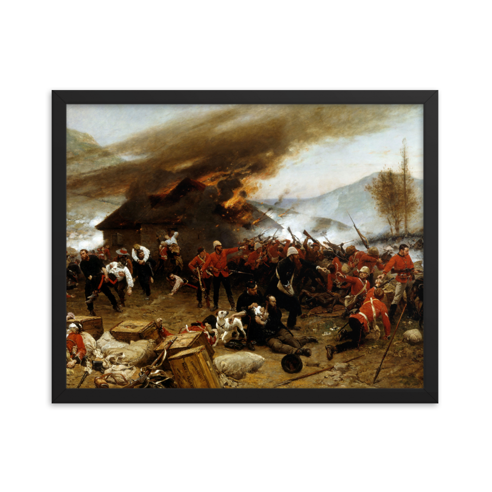 Defence of Rorke's Drift Painting by Alphonse De Neuville (Framed)