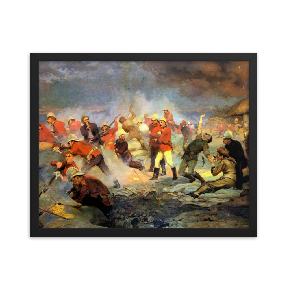 Defence of Rorke's Drift Painting - 1880 (Framed)