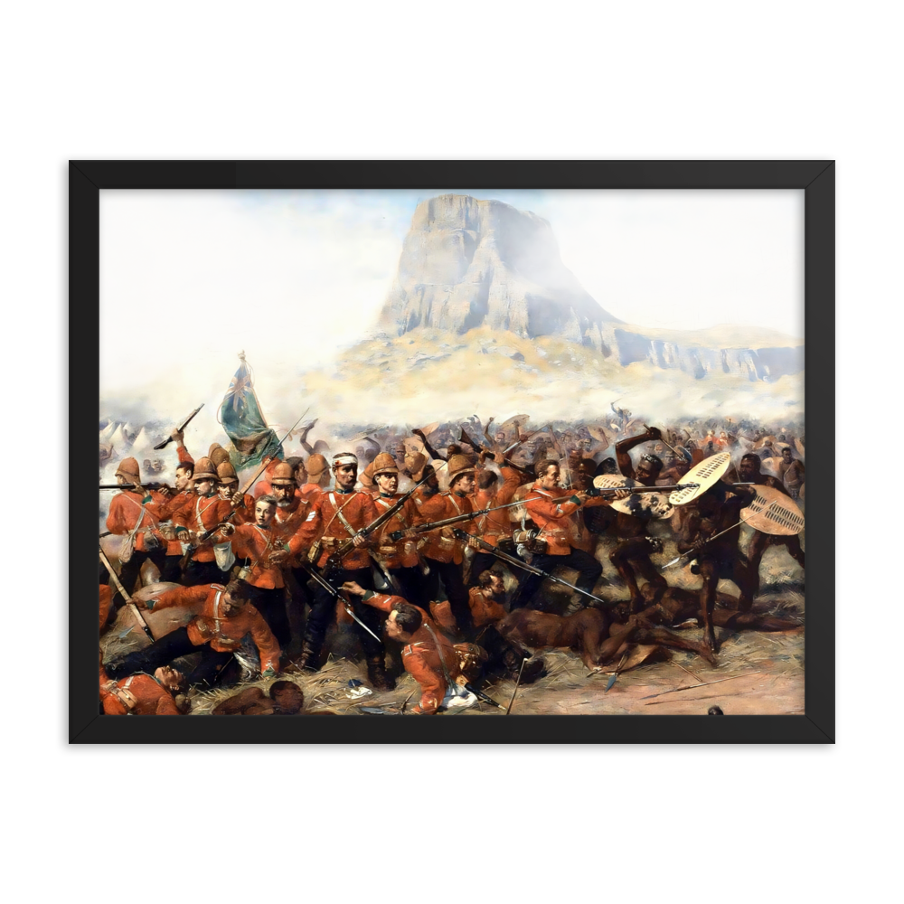 Battle of Isandlwana Victorian Painting by Charles Fripp (Framed)