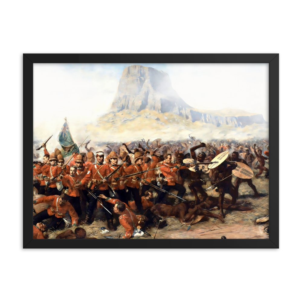 Battle of Isandlwana Victorian Painting by Charles Fripp (Framed)