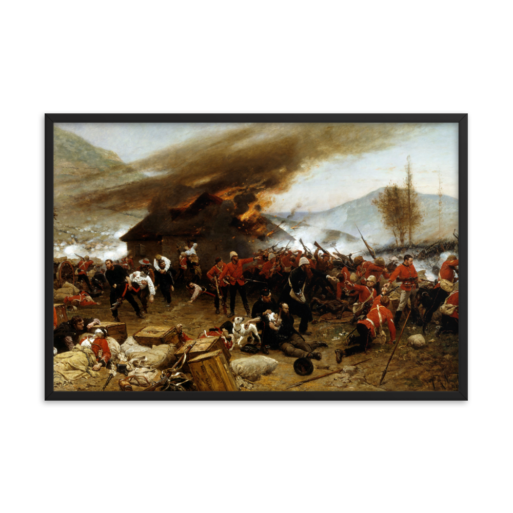 Defence of Rorke's Drift Painting by Alphonse De Neuville (Framed)