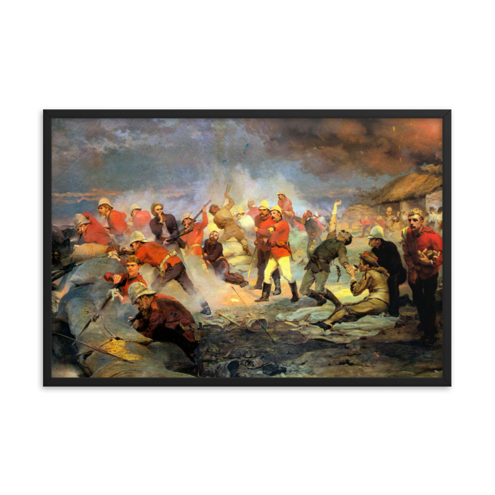 Defence of Rorke's Drift Painting - 1880 (Framed)