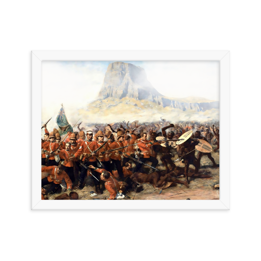 Battle of Isandlwana Victorian Painting by Charles Fripp (Framed)
