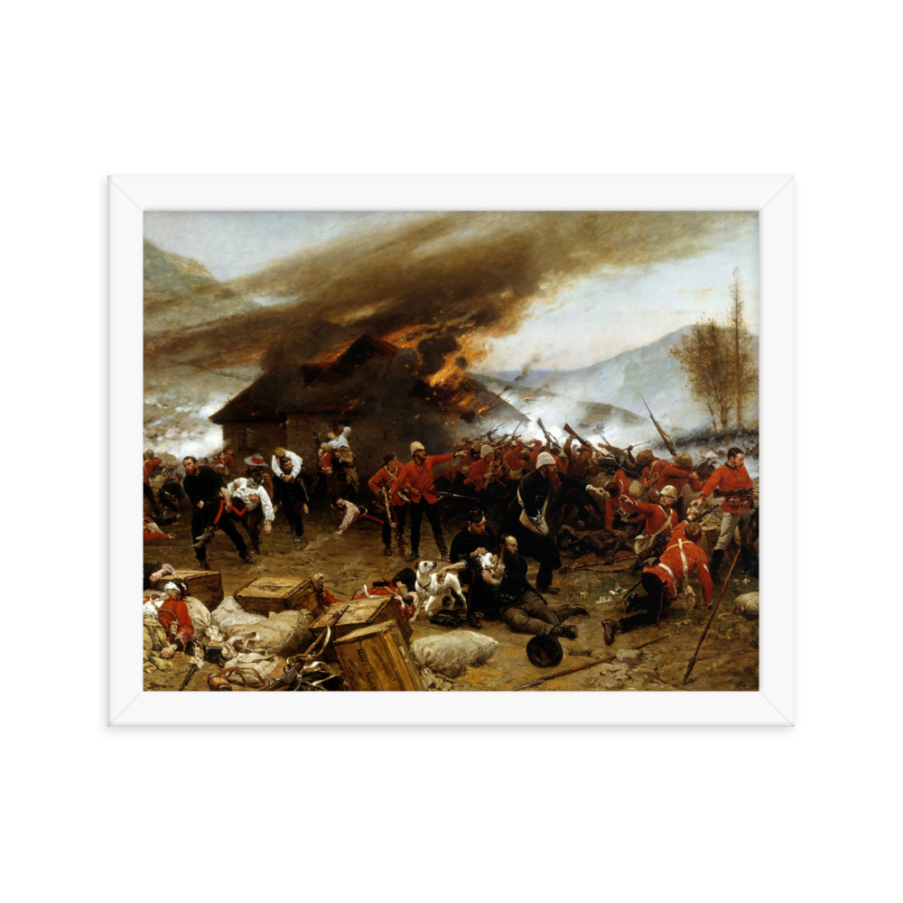 Defence of Rorke's Drift Painting by Alphonse De Neuville (Framed)