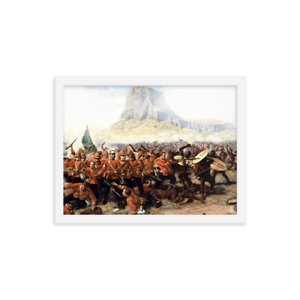 Battle of Isandlwana Victorian Painting by Charles Fripp (Framed)