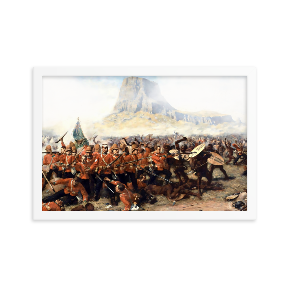 Battle of Isandlwana Victorian Painting by Charles Fripp (Framed)