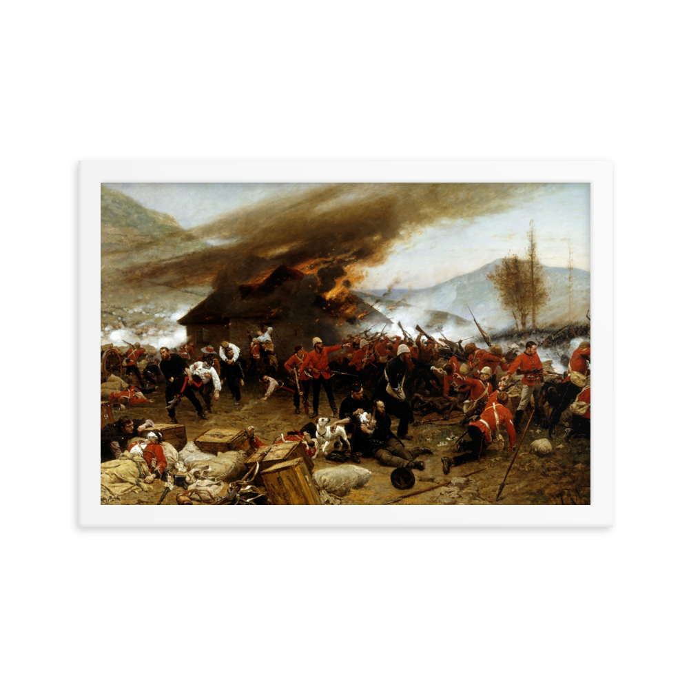 Defence of Rorke's Drift Painting by Alphonse De Neuville (Framed)