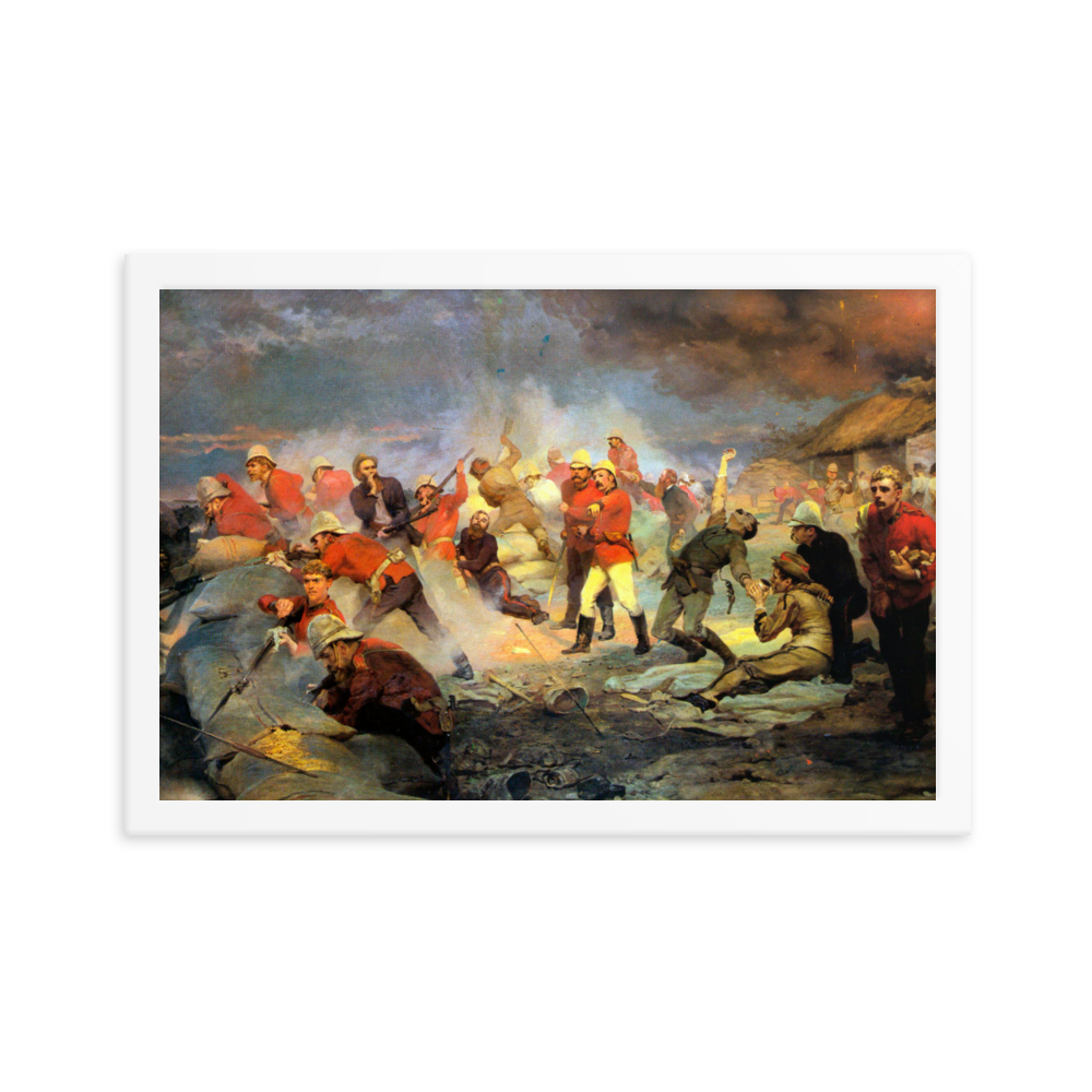Defence of Rorke's Drift Painting - 1880 (Framed)