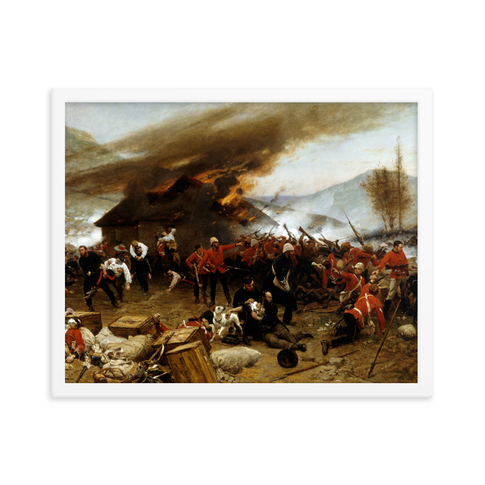 Defence of Rorke's Drift Painting by Alphonse De Neuville (Framed)