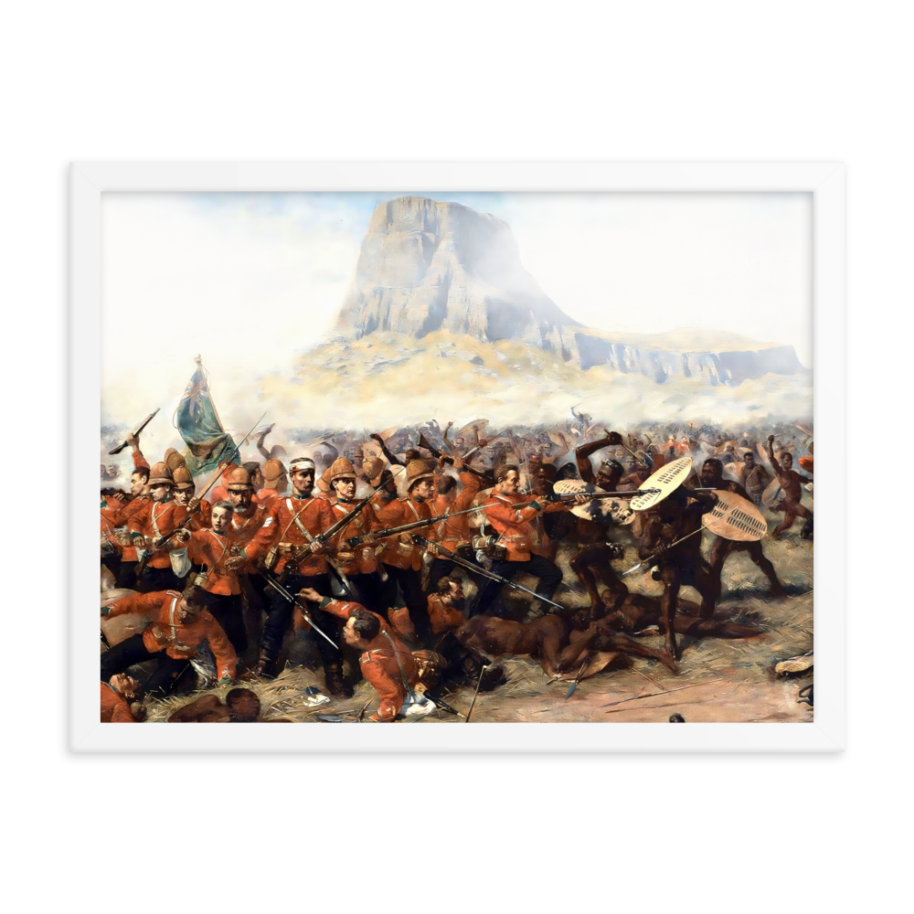 Battle of Isandlwana Victorian Painting by Charles Fripp (Framed)