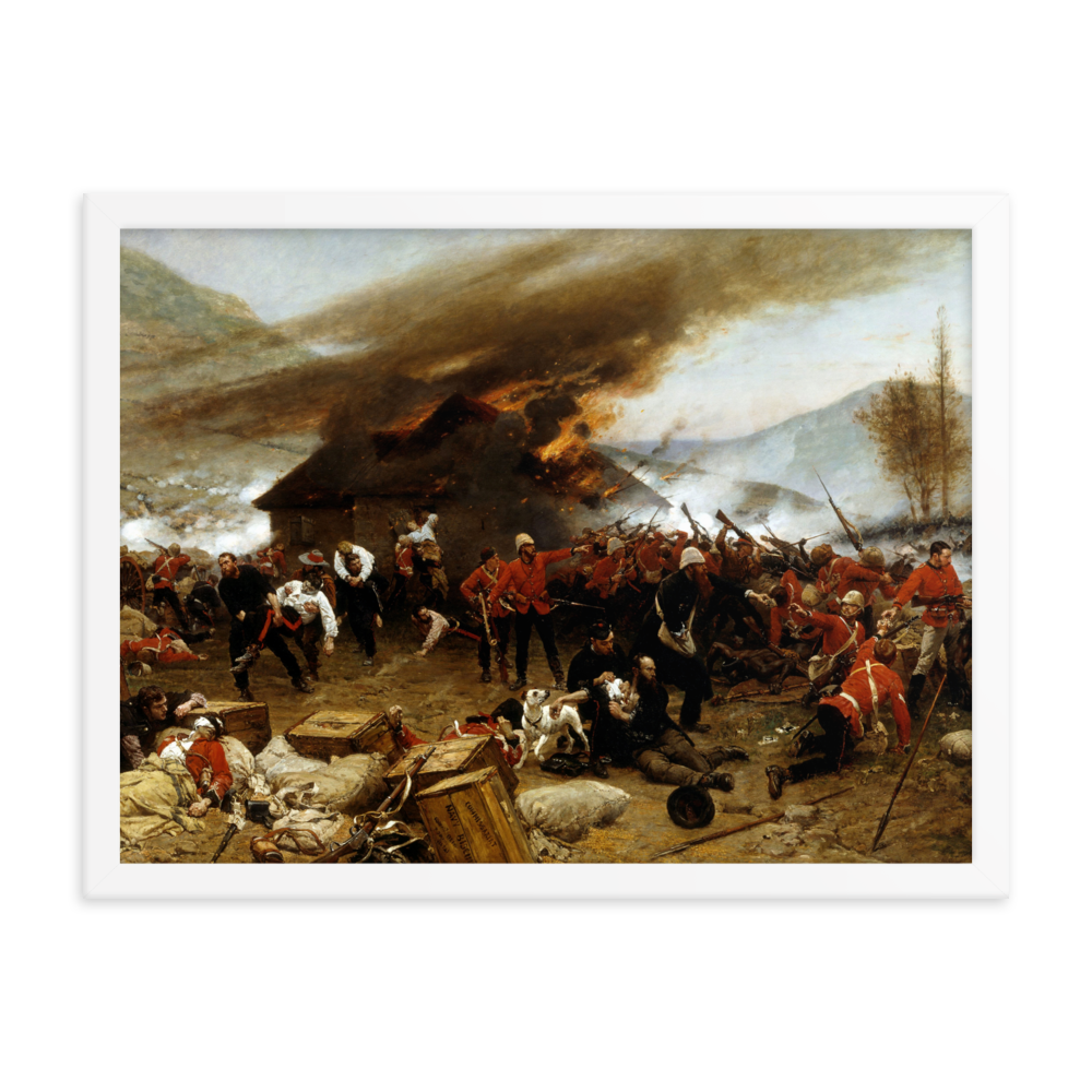 Defence of Rorke's Drift Painting by Alphonse De Neuville (Framed)