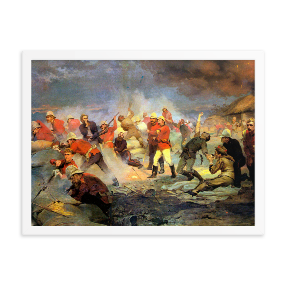 Defence of Rorke's Drift Painting - 1880 (Framed)