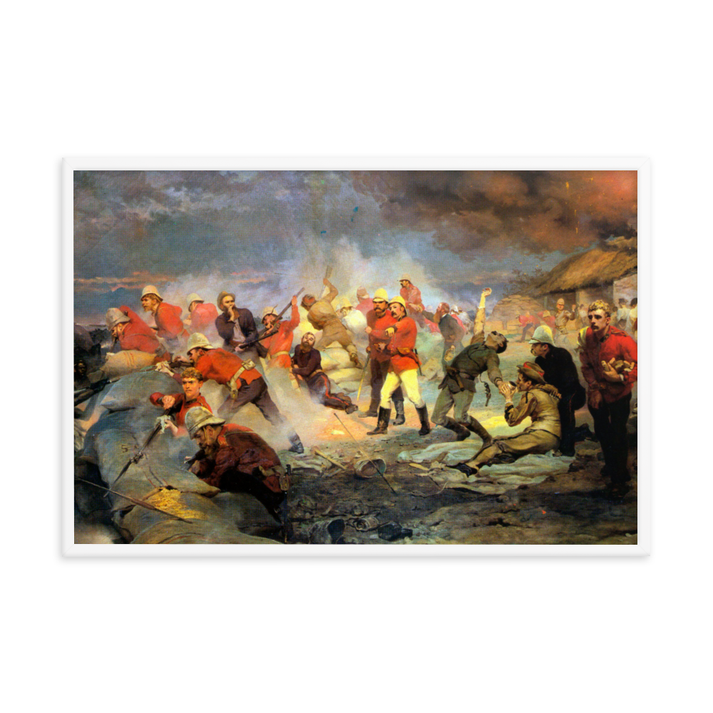 Defence of Rorke's Drift Painting - 1880 (Framed)