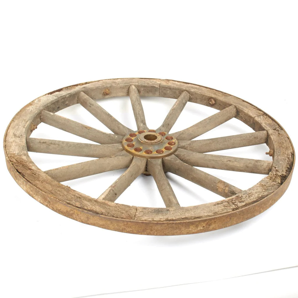 Original British Victorian Era Cannon Wagon Wooden Wheel- 36 Inch Diameter