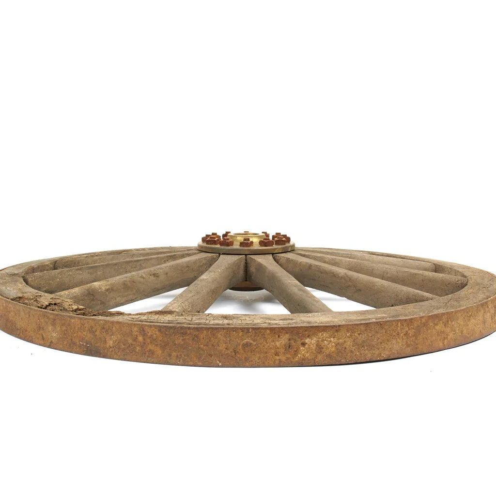Original British Victorian Era Cannon Wagon Wooden Wheel- 36 Inch Diameter