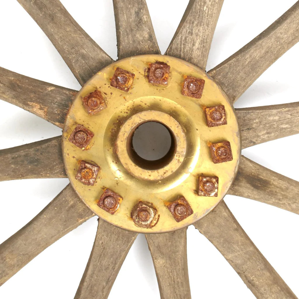 Original British Victorian Era Cannon Wagon Wooden Wheel- 36 Inch Diameter