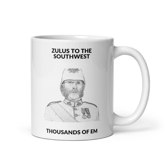 "Zulus To The South-West" (Portrait) (White Mug)